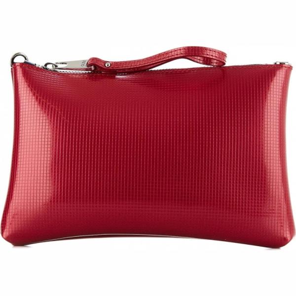 Borsa a tracolla made italy effetto metallizzato con zip rosso Gum