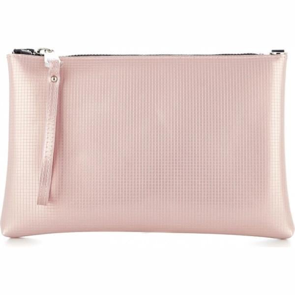Borsa a tracolla made italy effetto metallizzato con zip rosa Gum