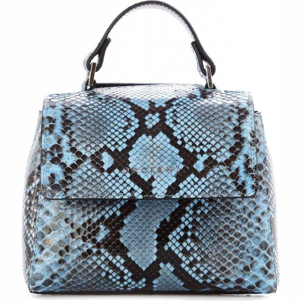 Borsa a tracolla con manico e zip blu Orciani