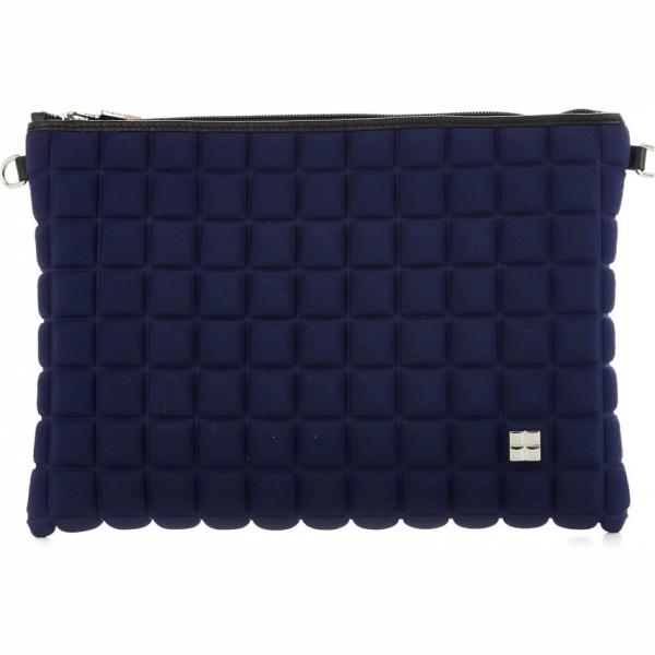 Clutch con tracolla regolabile blu e argento Bprime