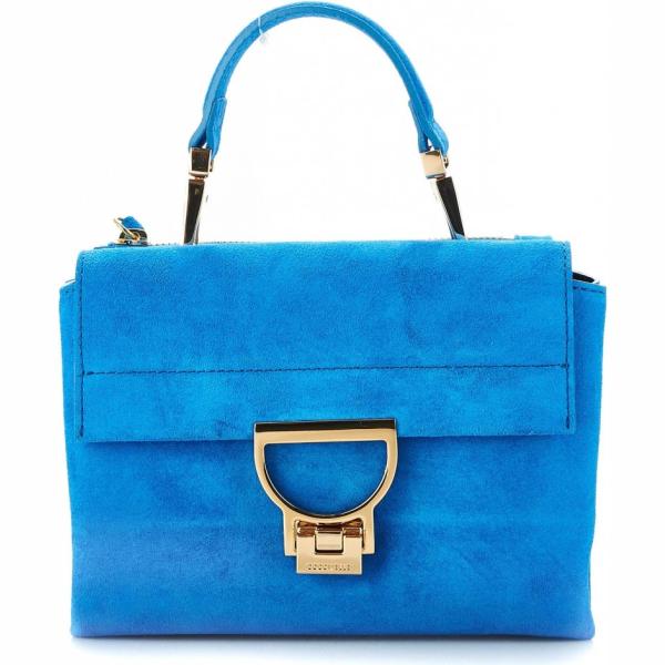 Borsa a mano mini con manico e zip con tracolla regolabile blu Coccinelle