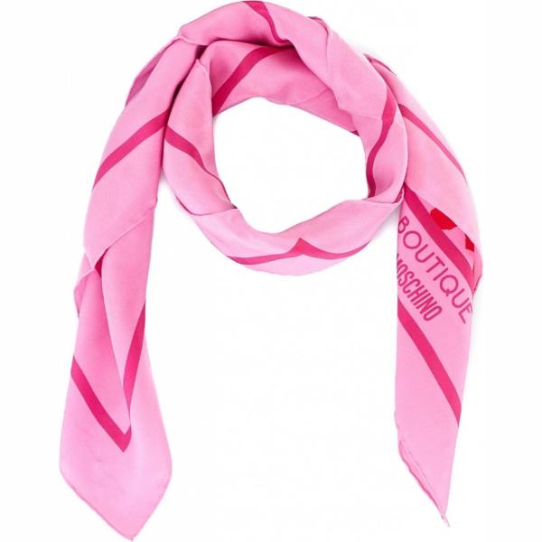Foulard made italy con stampa in seta rosa Moschino boutique