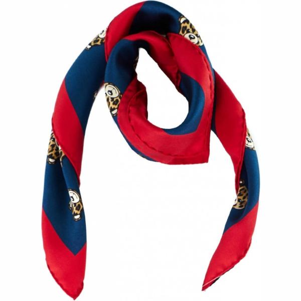 Foulard made italy con stampa in seta blu Moschino boutique