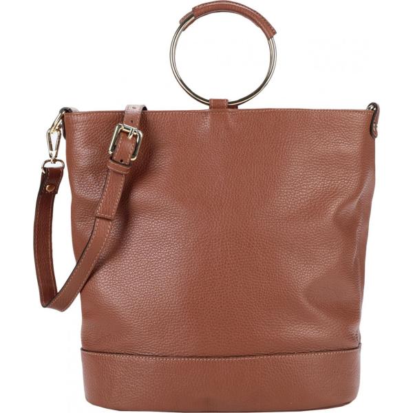 Borsa a tracolla secchiello in pelle martellata doppio manico 8 by YOOX