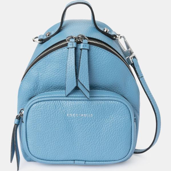 Zaino mini in pelle azzurro Coccinelle