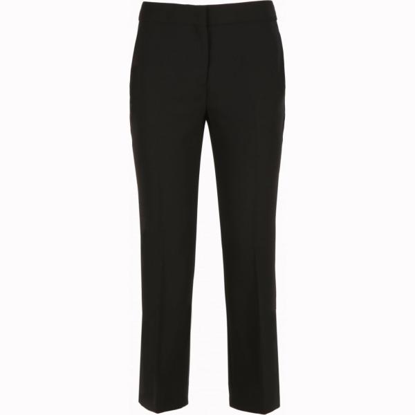 Pantalone capri vita alta con zip in tessuto tecnico blu N°21