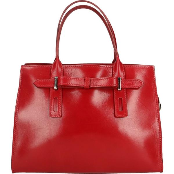 Borsa a tracolla made italy con zip e manico tinta unita Antichi Forzieri rosso tinta unita