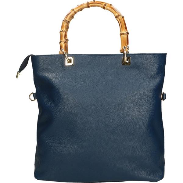 Borsa a mano made italy con zip e tracolla regolabile blu Antichi Forzieri blu