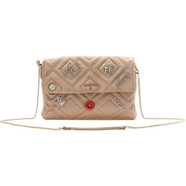 Borsa a tracolla con taschini taglia media con zip interno foderato in raso beige Patrizia Pepe