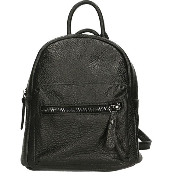 Zaino made italy con zip e manico tinta unita nero Simona Sole Borse nero tinta unita