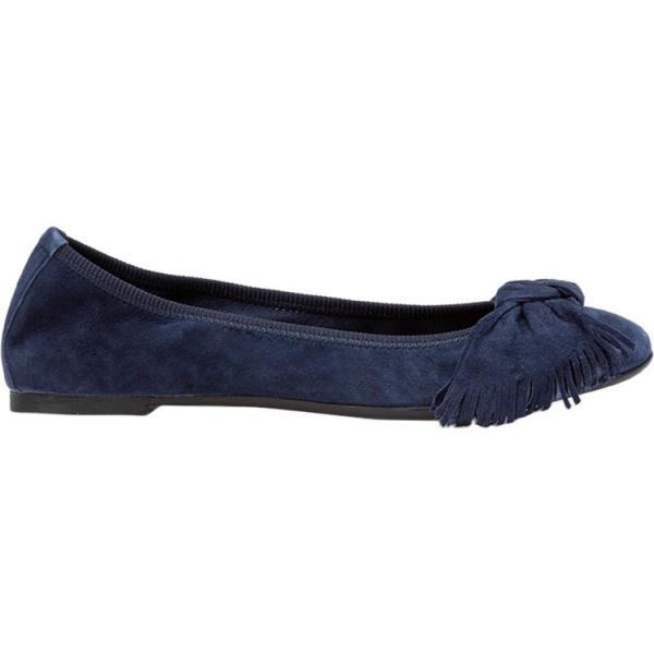 Ballerine con fiocco maxi effetto scamosciato con zeppe blu scuro Frau blu