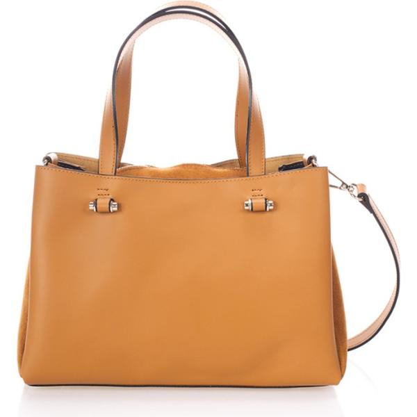 Borsa a mano con zip e tracolla removibile Giorgio Costa marrone