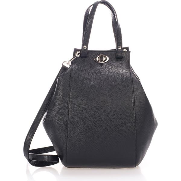 Borsa a mano contrasto con zip e punta tonda con tracolla removibile nero Federica Bassi nero