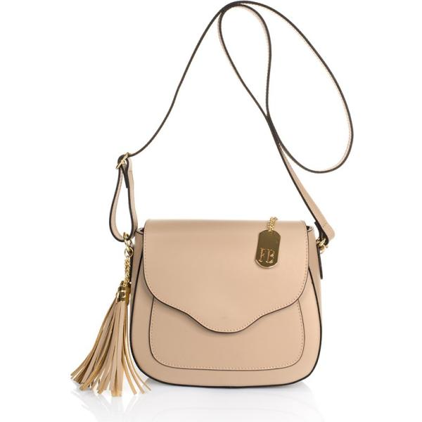 Borsa a tracolla contrasto con scomparti beige Federica Bassi