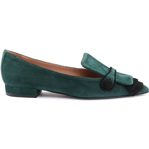 Ballerine contrasto effetto scamosciato verde LAutre Chose