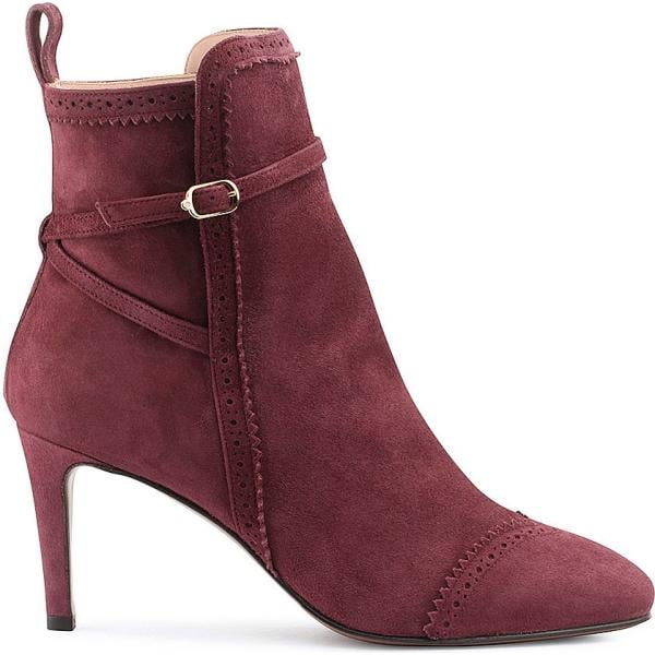 Tronchetti oxford effetto scamosciato con cinturino bordeaux LAutre Chose