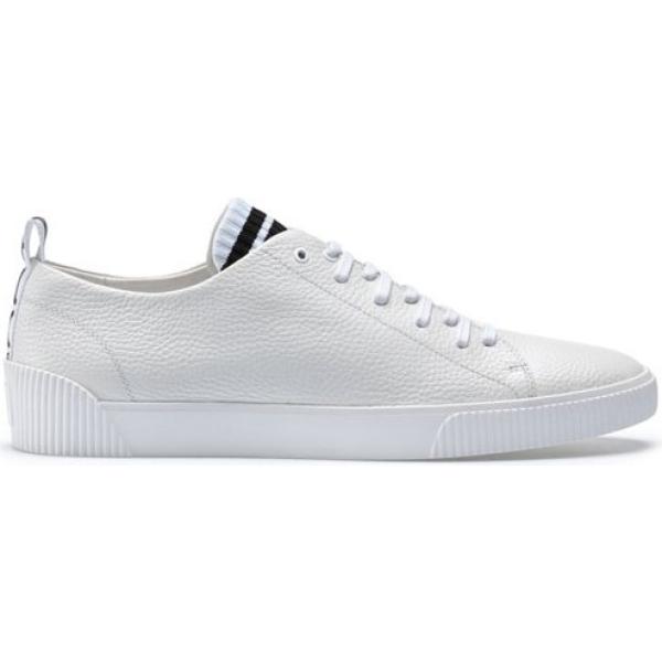 Sneakers basse a righe in pelle martellata Hugo