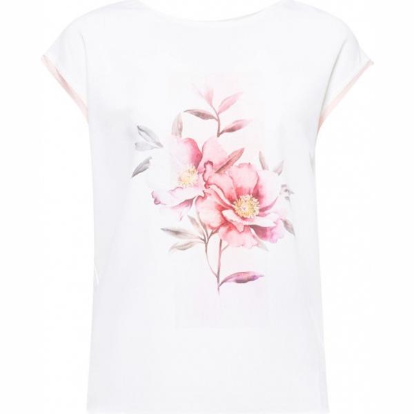 T-shirt fantasia floreale con scollo a maniche corte Esprit