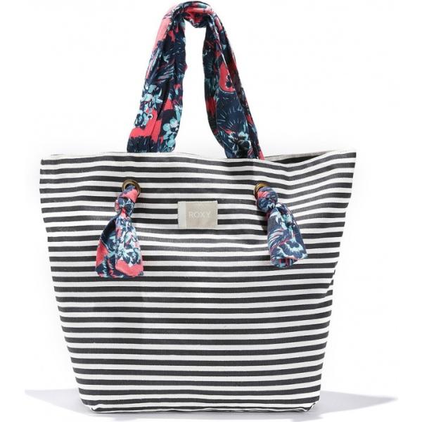 Borsa a tracolla a righe con zip e tasca interna Roxy