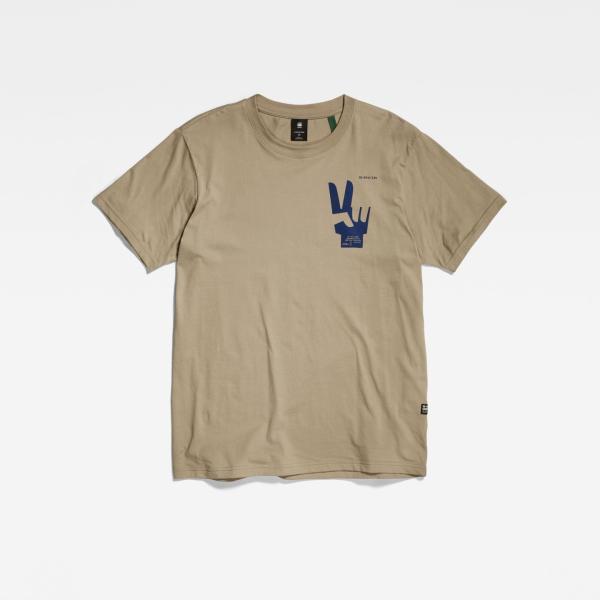 t-shirt G-Star RAW marrone con stampe
