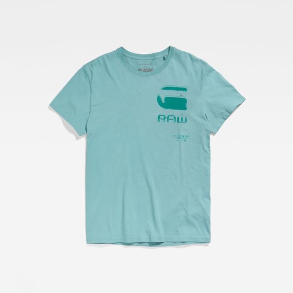 t-shirt G-Star RAW blu con stampe