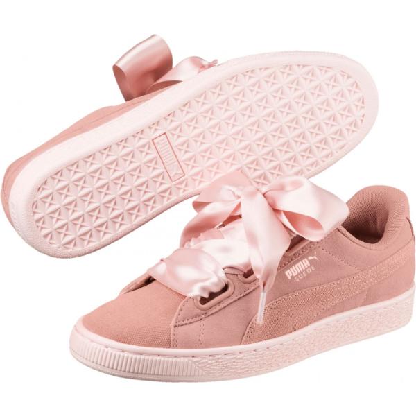 Sneakers effetto scamosciato con punta tonda rosa Puma