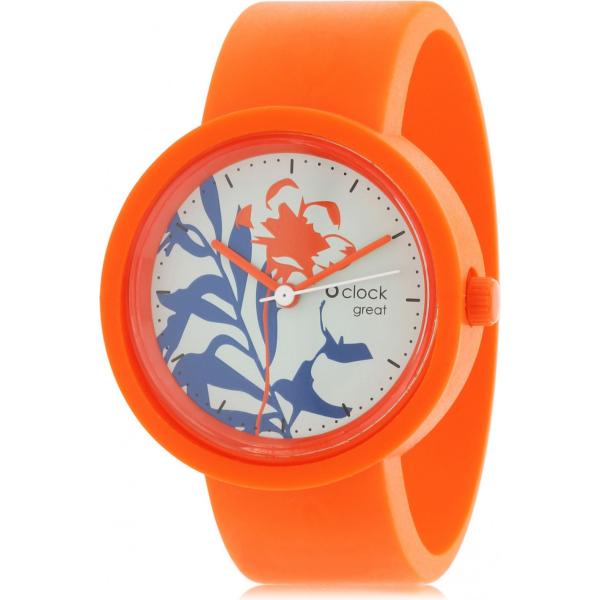 Orologio analogico con cinturino componibile arancione Obag