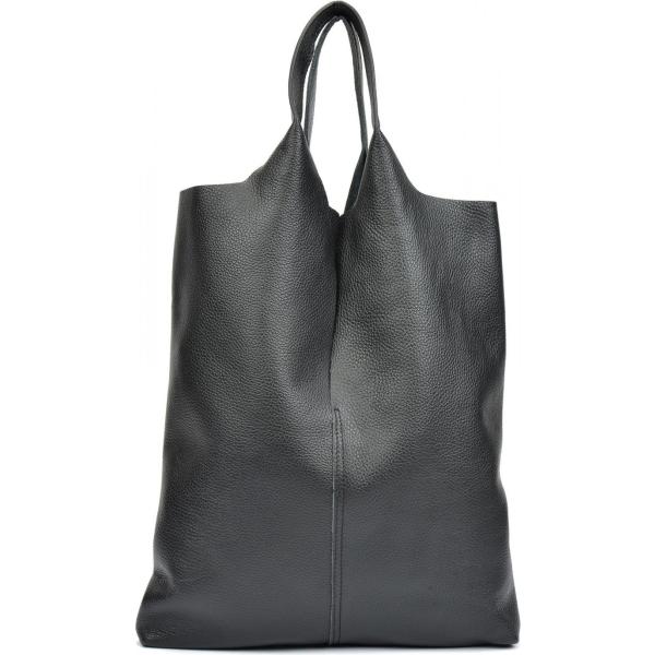 Shopping bag made italy con zip nero Renata Corsi
