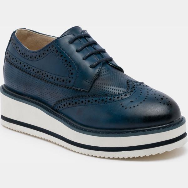 Scarpe derby interno in tessuto con punta tonda navy Primadonna