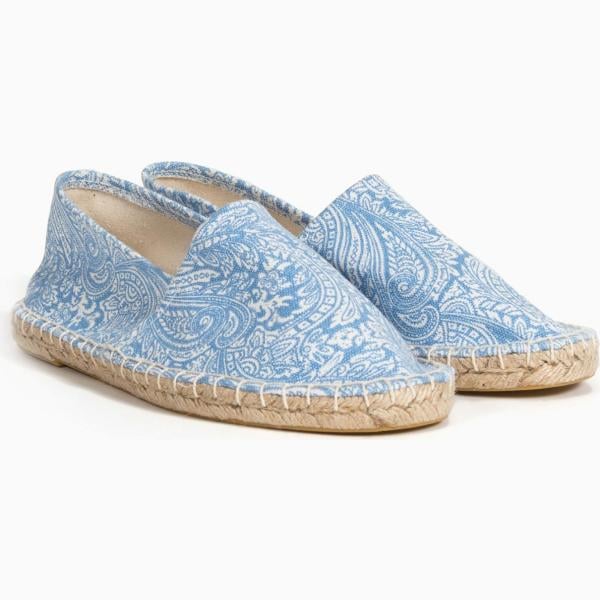 Espadrillas paisley con punta tonda azzurro Mo