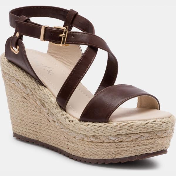 Sandali con plateau e fasce con punta tonda Cristin