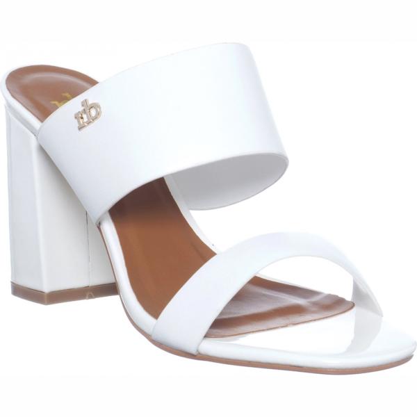 Sandali con punta quadrata in ecopelle bianco Rocco Barocco