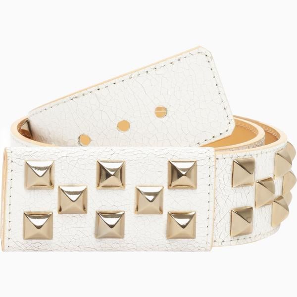 Cintura con borchie e fibbia bianco Hoss Intropia
