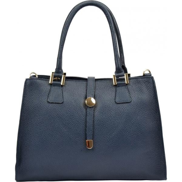 Shopping bag con zip blu scuro Renata Corsi