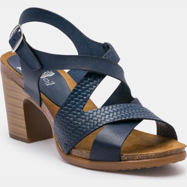 Sandali motivo decorativo con fibbia e punta tonda navy Boleta
