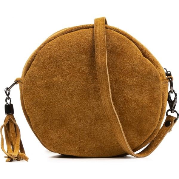 Borsa a tracolla made italy effetto scamosciato con zip interno foderato Firenze