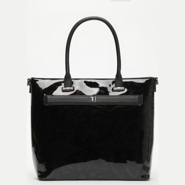 Borsa a mano con taschini e zip nero Trussardi