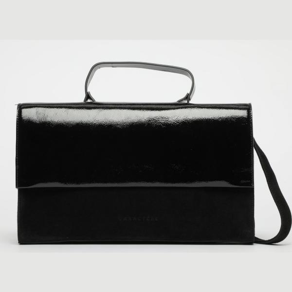 Borsa a tracolla effetto lucido in pelle con tracolla regolabile nero Caractere