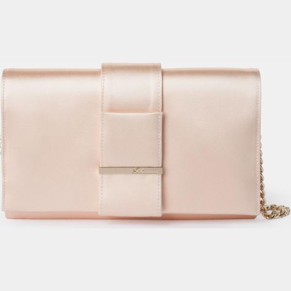 Clutch con zip in raso con tasca interna rosa Class Cavalli