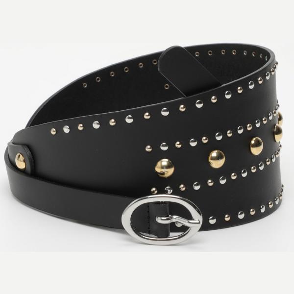 Cintura con borchie e fibbia nero Trussardi