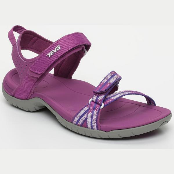Sandali a righe traforato con punta tonda viola Teva