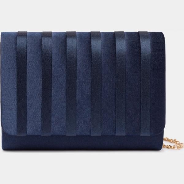 Pochette in raso con tracolla removibile blu Carpisa