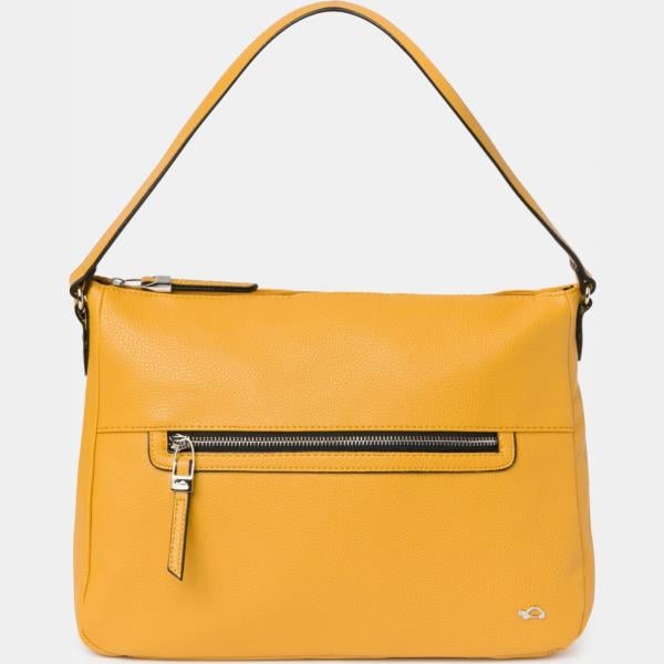 Borsa a tracolla con zip e scomparti senape Carpisa