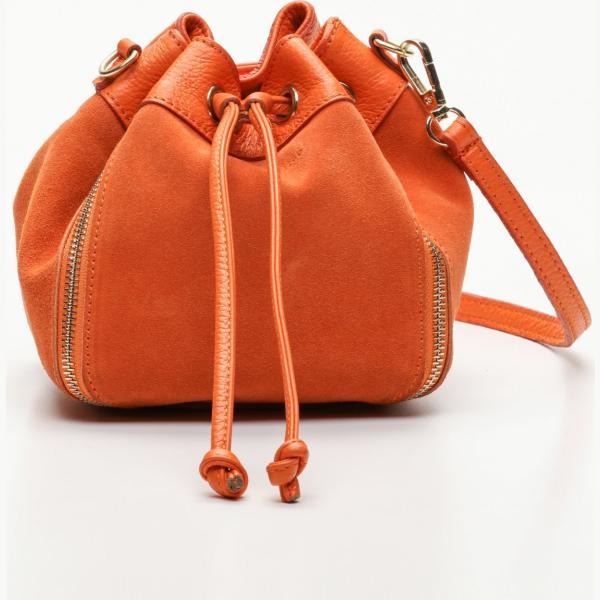 Borsa a tracolla secchiello con tracolla regolabile arancione Maison Heritage