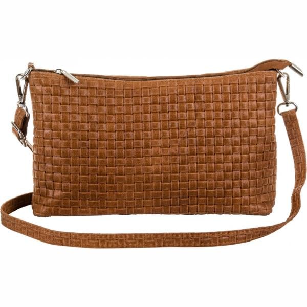 Borsa a tracolla made italy effetto scamosciato con zip forma intrecciata Firenze