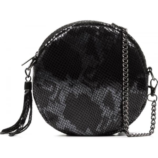 Borsa a tracolla made italy con stampa effetto scamosciato con zip interno foderato nero Firenze