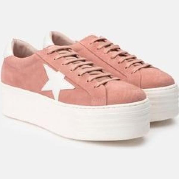 Sneakers con plateau e punta tonda rosa e bianco Brownie