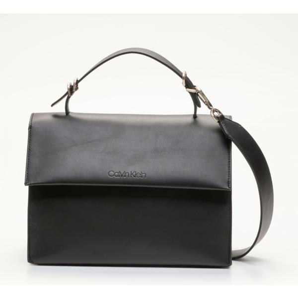 Borsa a tracolla con zip nero Calvin Klein