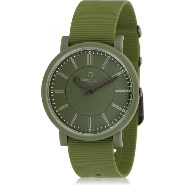 Orologio stile militare con cinturino e logo verde e nero Ops!