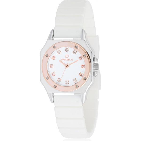 Orologio con fibbia bianco e oro Ops!